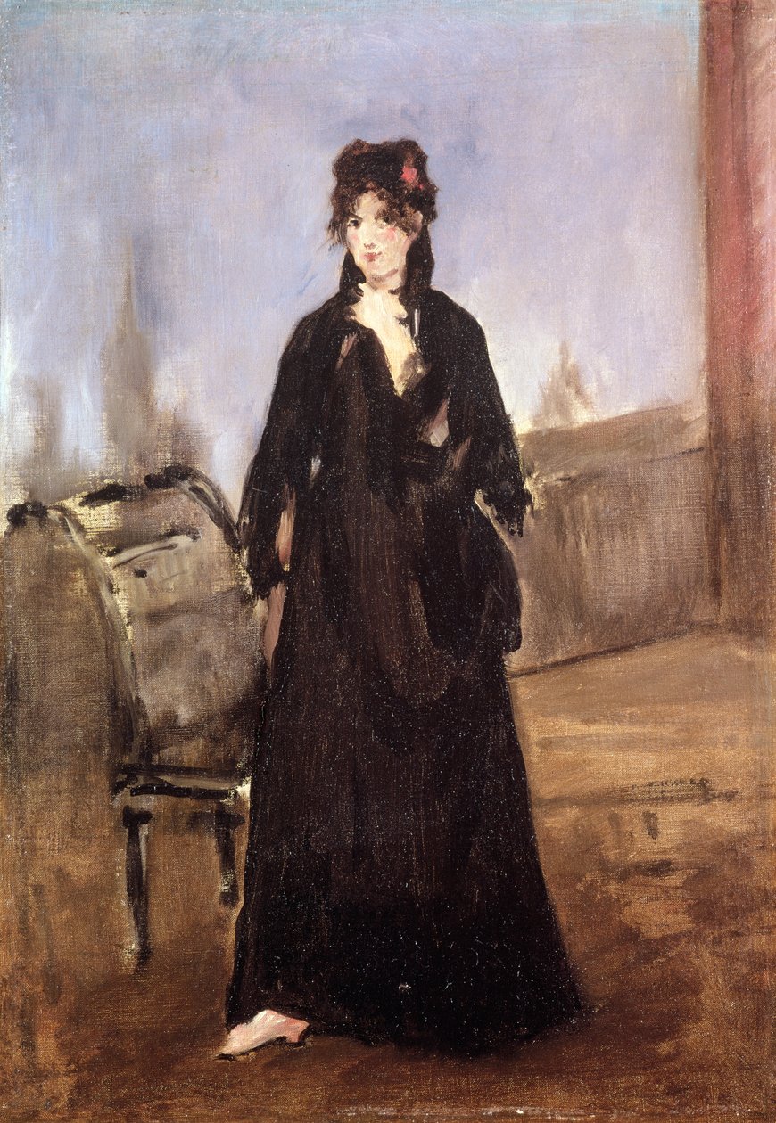 Portrett av Berthe Morisot (1841-95) i rosa sko, 1872 av Édouard Manet