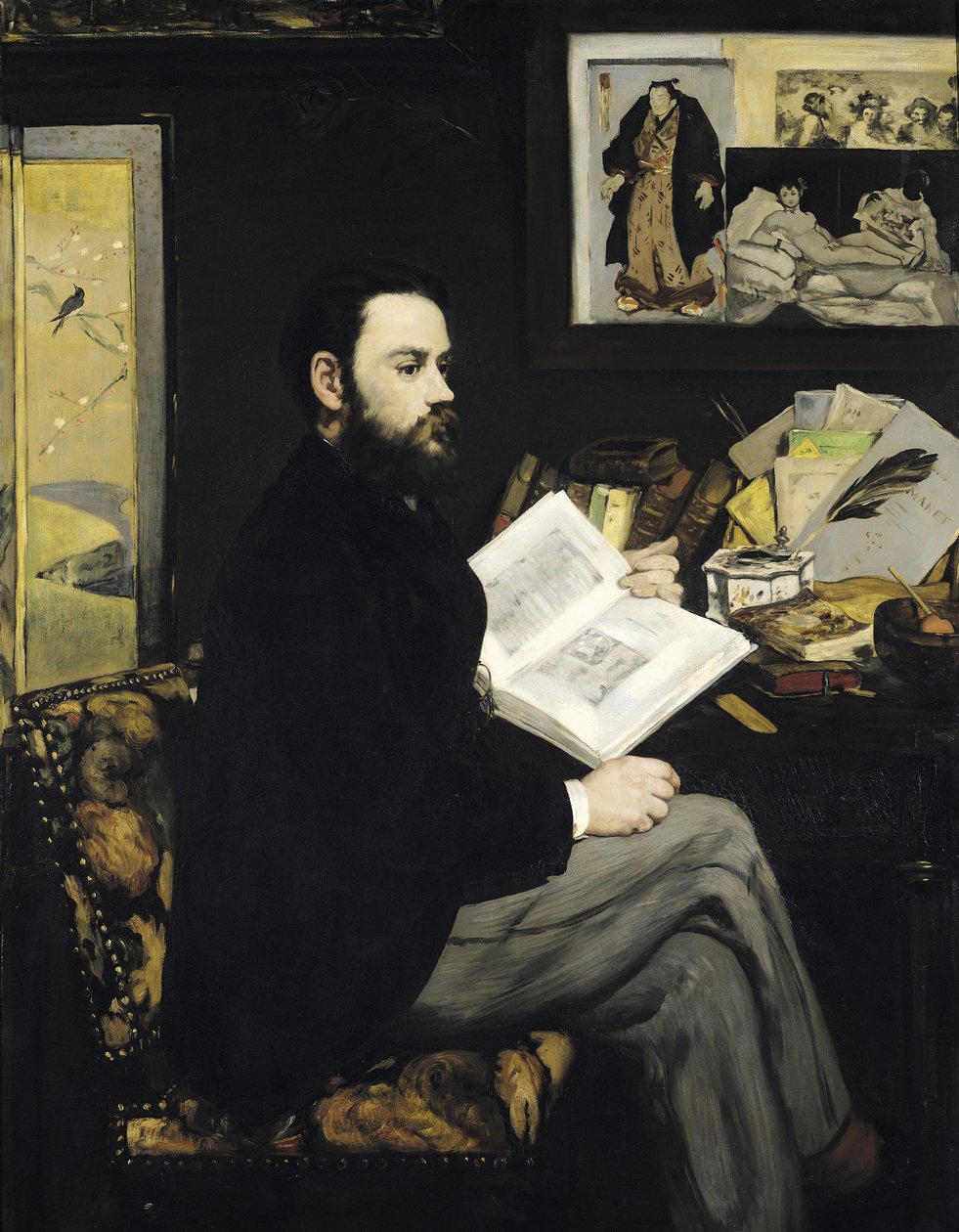 Portrett av Emile Zola (1840-1902) 1868 av Édouard Manet