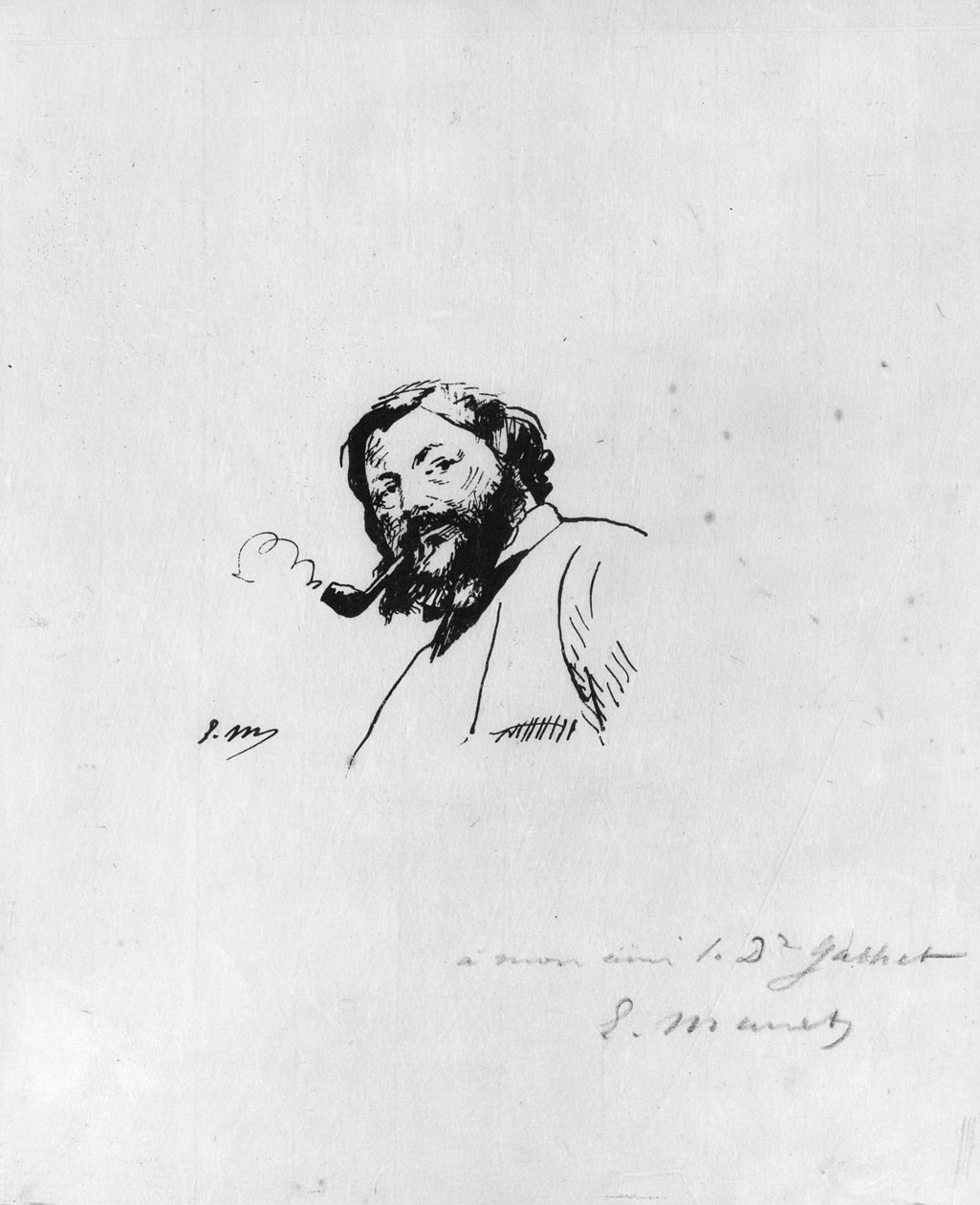 Portrett av Gustave Courbet av Édouard Manet