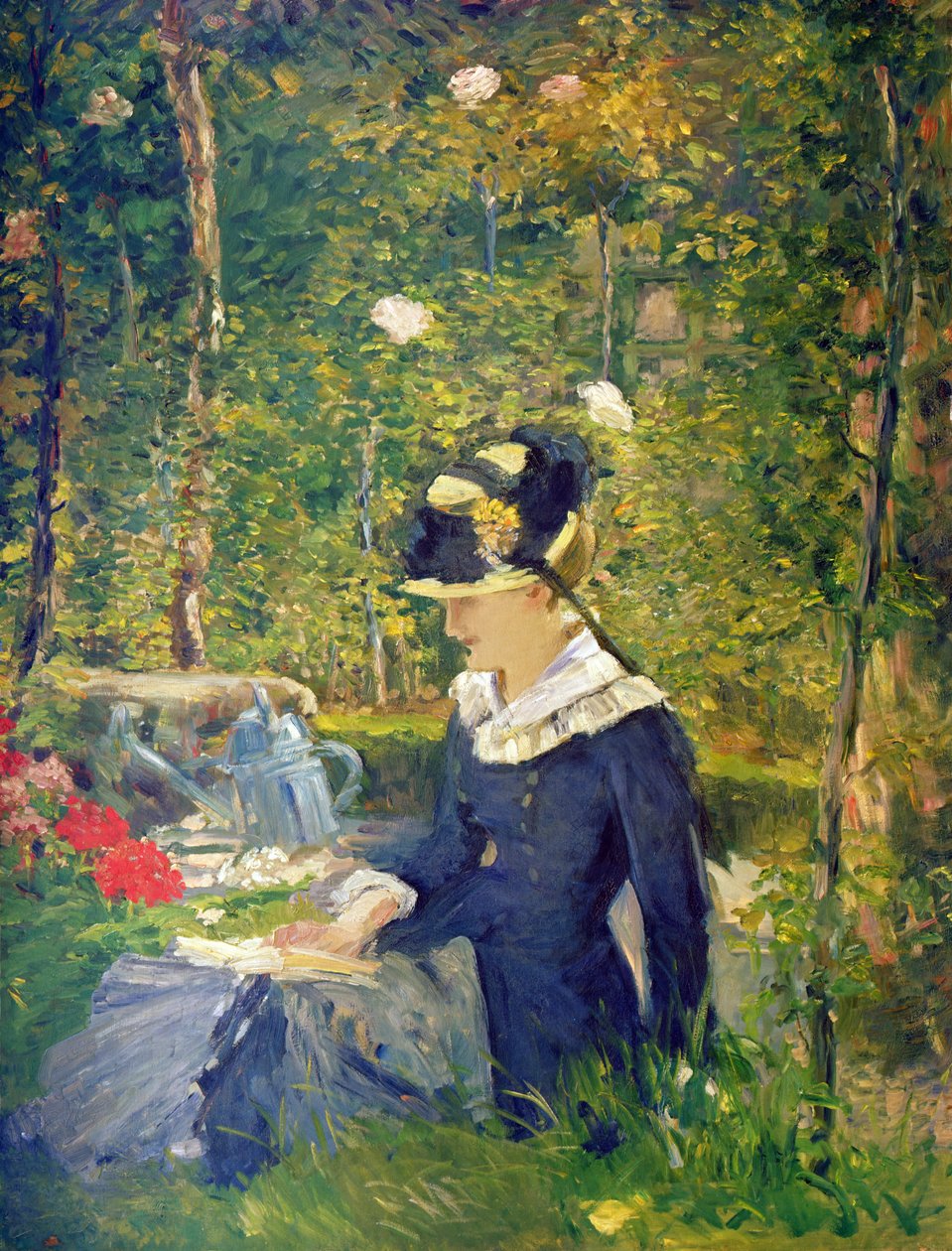 Ung kvinne ved inngangen til Bellevue Garden (Marguerite), 1880 av Édouard Manet