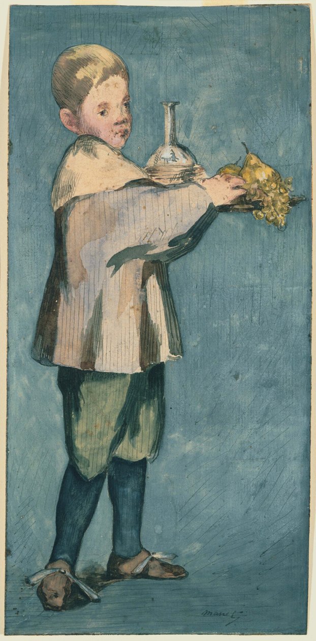 Gutt som bærer et brett av Édouard Manet