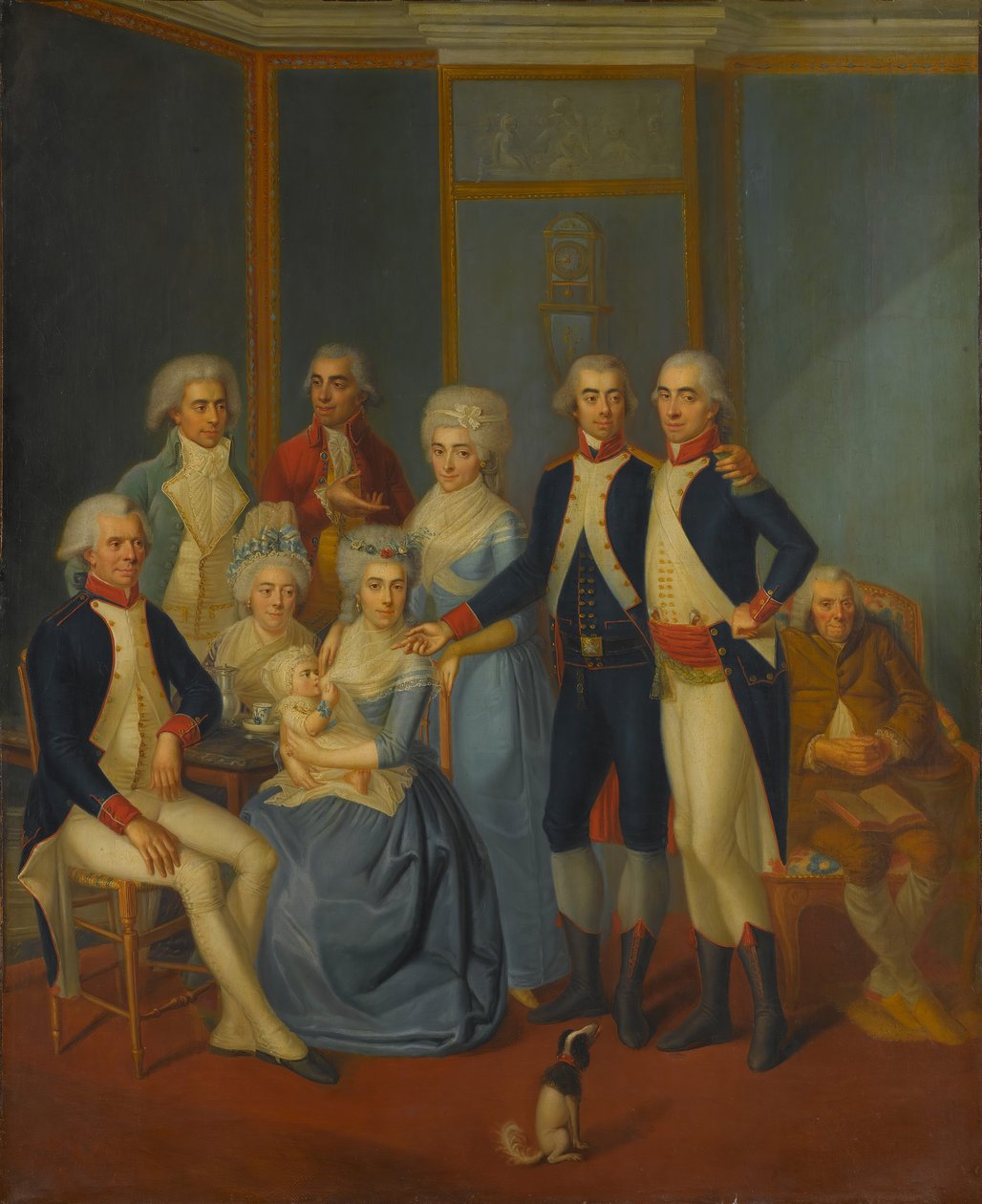 Portrett av en militærfamilie, ca. 1789-90. av early 19th century painter.