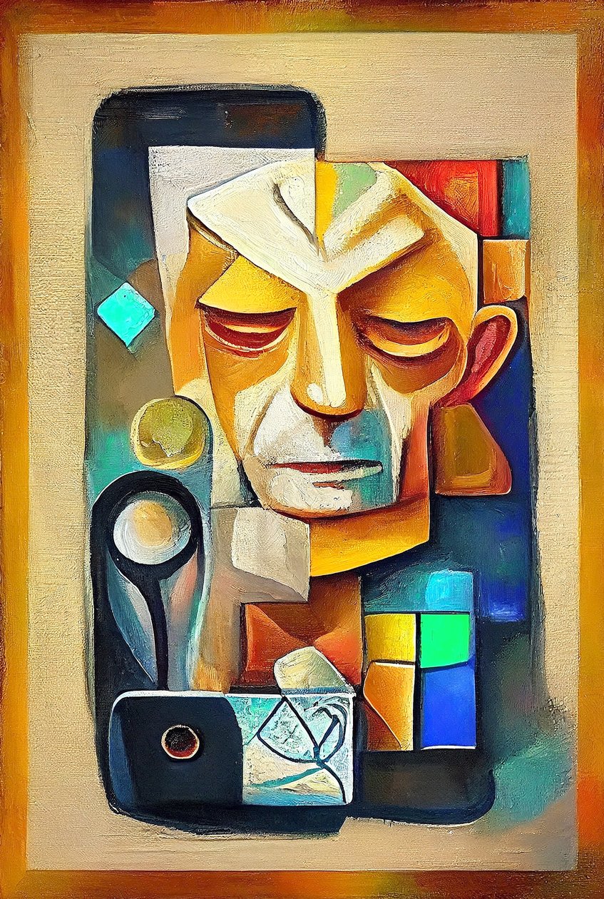 Picasso-inspirert kunst, abstrakt surrealistisk maleri, veggkunsttrykk på forespørsel av F. Abderrahim