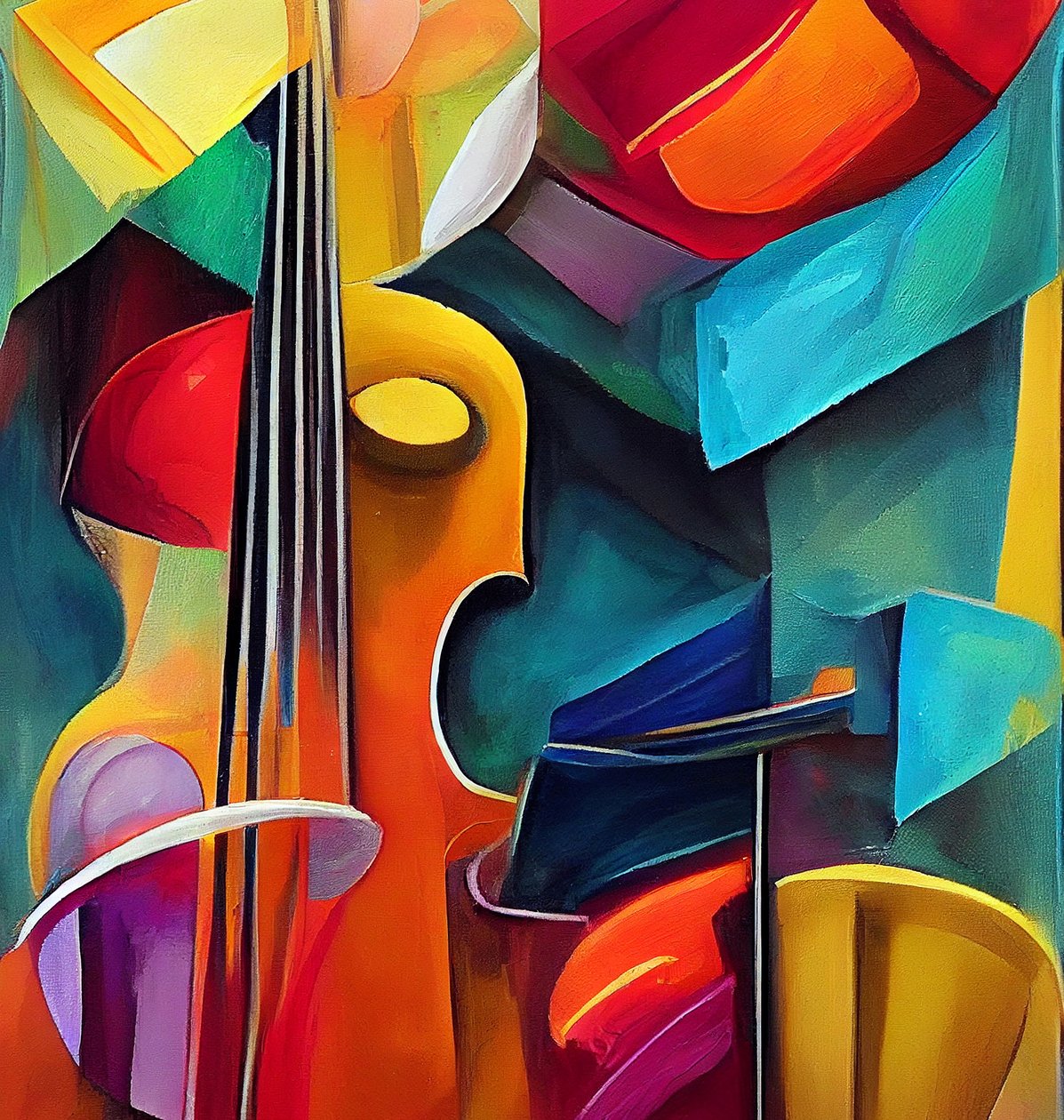 Symfonimaleri av fiolin, utskrivbar digital kunst av F. Abderrahim