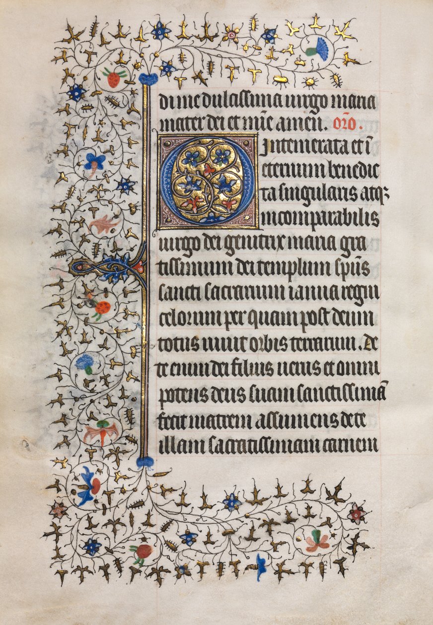 Timebok (bruk av Paris): Dekorert initial av follower of Boucicaut Master
