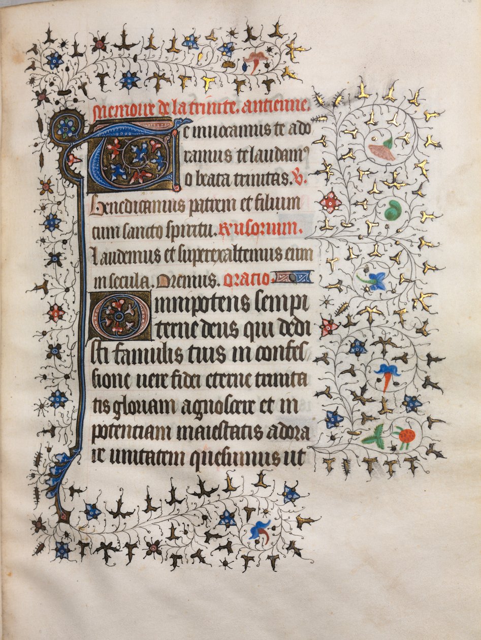 Timebok (bruk av Paris): Dekorert initial av follower of Boucicaut Master