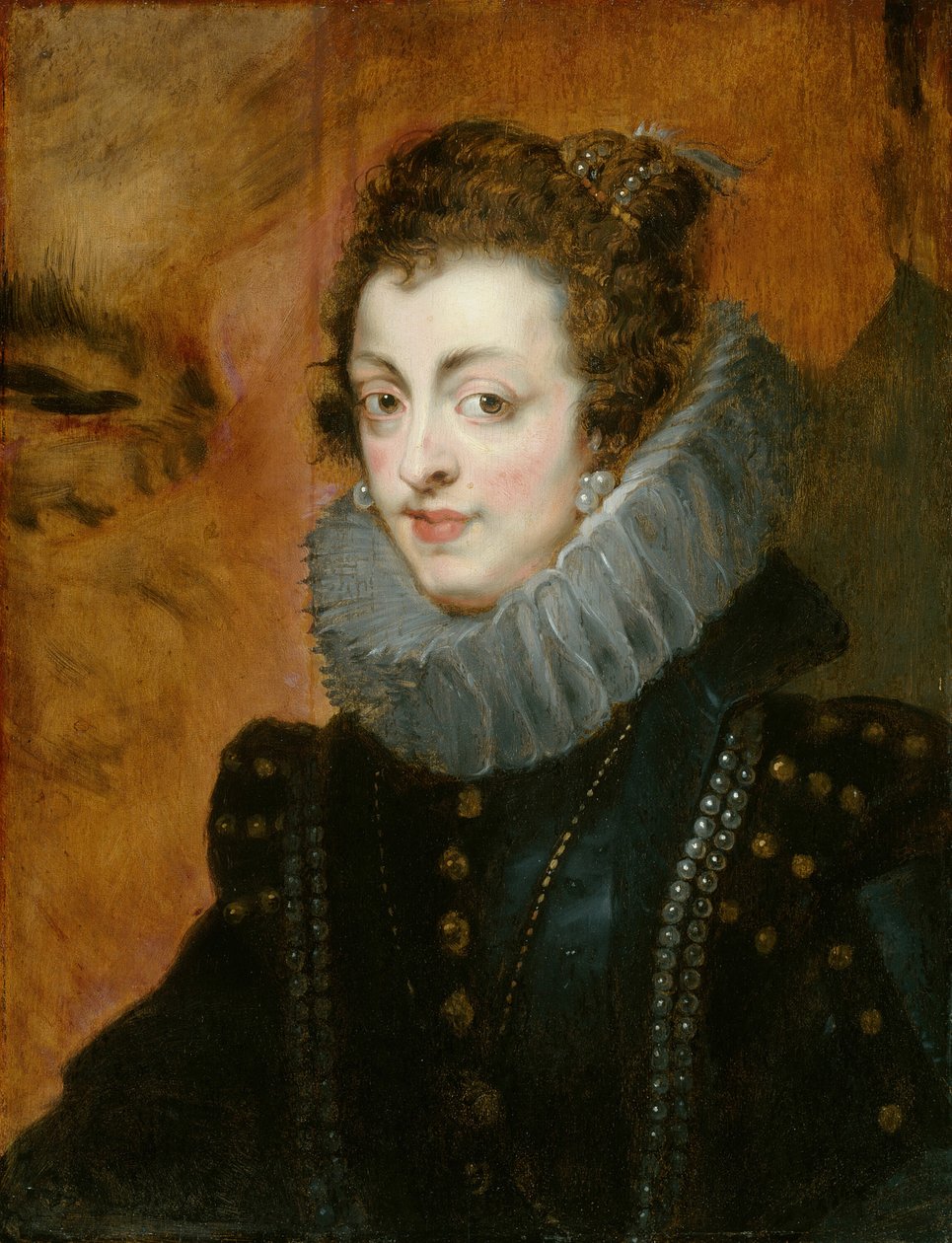 Portrett av Isabella av Bourbon, ca. 1630. av follower of Flemish,. Peter Paul Rubens