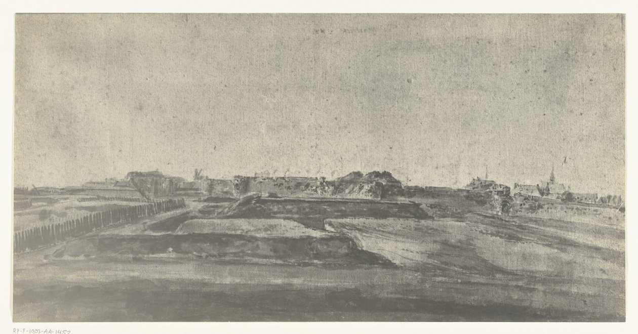 Utsikt over Maastricht, 1672 Fotografier av tegninger av den franske invasjonen av Nederland i 1672 av Adam Frans van der Meulen holdt i Manufacture des Gobelins (serietittel) av frères Moreau