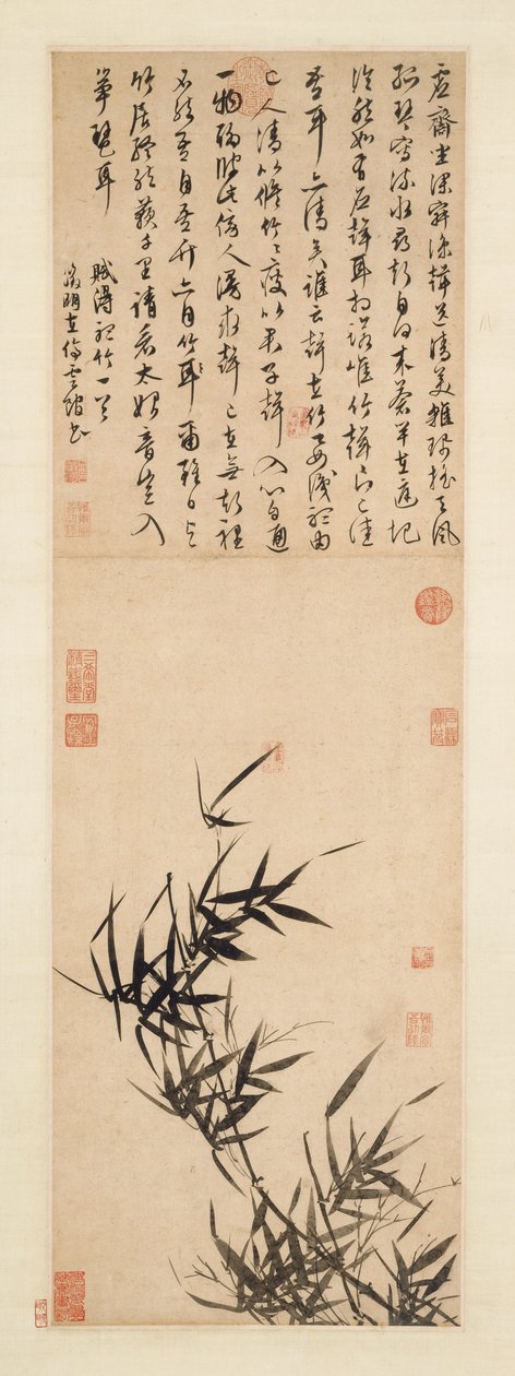 Lytter til bambus av imitator of Wen Zhengming