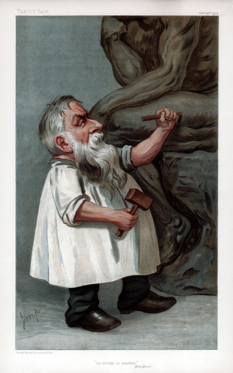 'Han tenker i marmor, Jehu Junior', 1904 av jmp