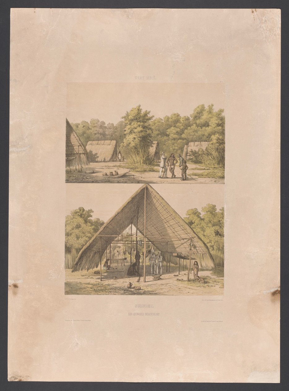 Arowak leir i Surinam Surinam. En Arowakka Indian Camp (tittel på objekt) Vestindia (serietittel på objekt) Utsikt fra Nederland