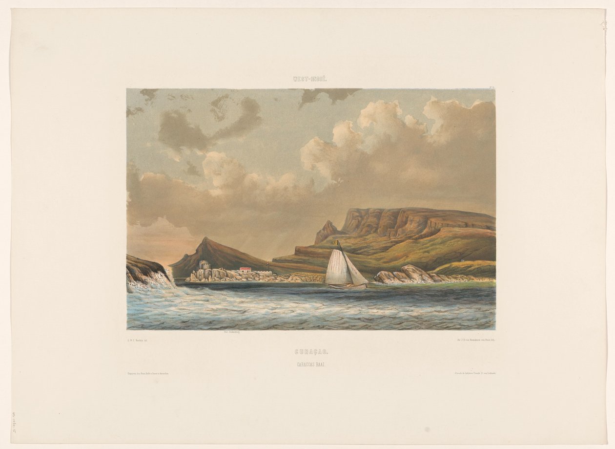 Caracasbaai Curacao. Caraccas Baai (tittel på objekt) av jonkheer Jacob Eduard van Heemskerck