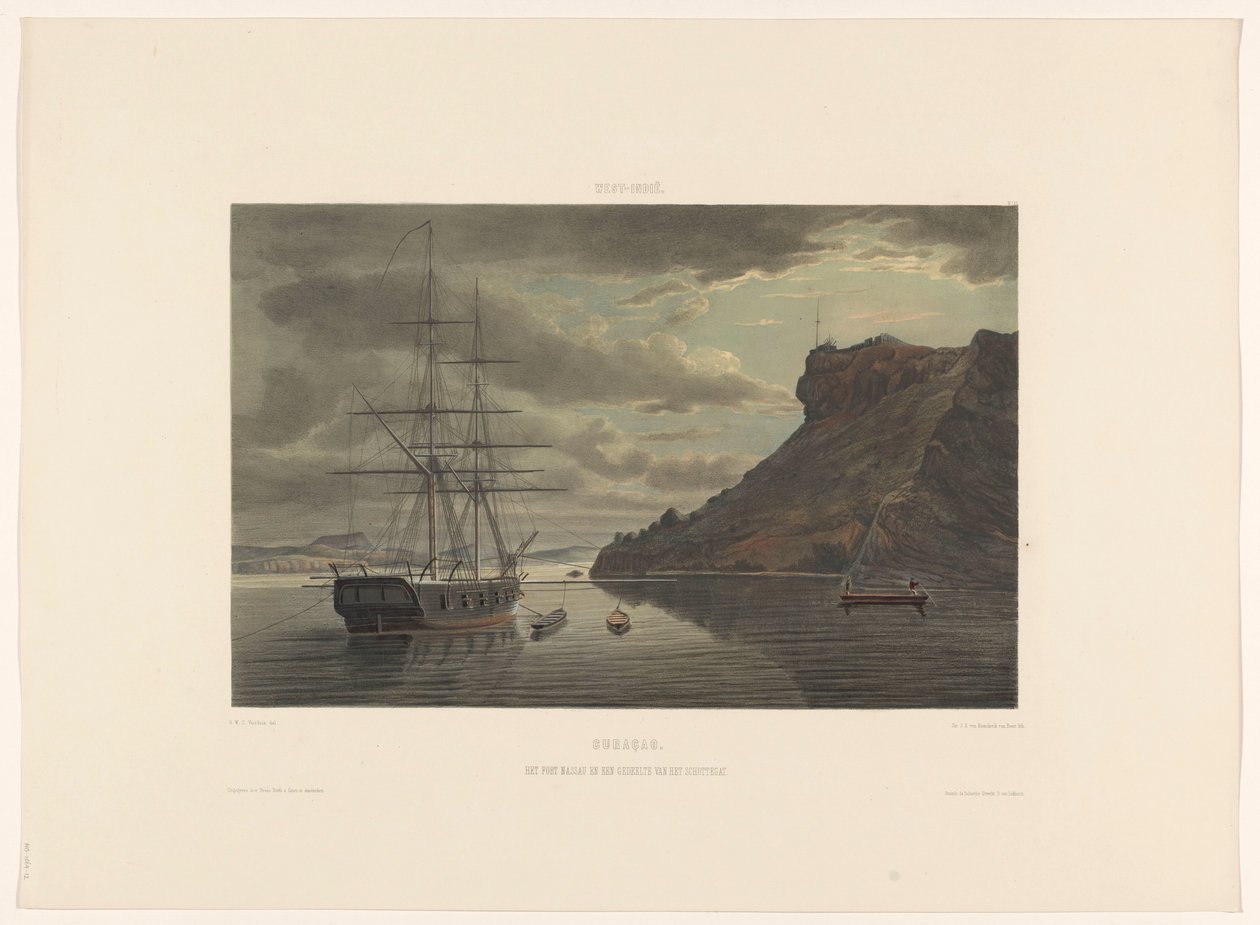 Fort Nassau og Schottegat Curacao. Fort Nassau og en del av Schottegat (tittel på objekt) av jonkheer Jacob Eduard van Heemskerck