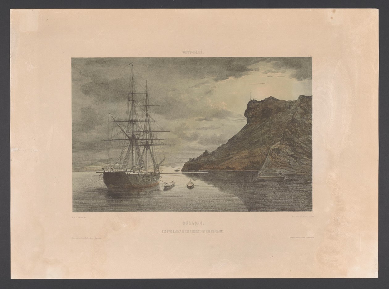 Fort Nassau og Schottegat Curacao. Fort Nassau og en del av Schottegat (tittel på objekt) Vestindia (serietittel på objekt) Utsikt fra Nederland