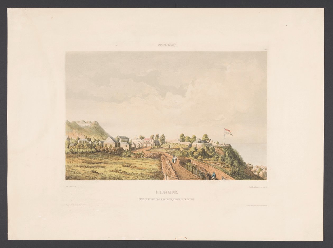 St. Eustatius St. Eustatius. Utsikt over Fort Oranje, krateret, hentet fra prestegården (tittel på objekt) Vestindia (serietittel på objekt) Utsikt fra Nederland