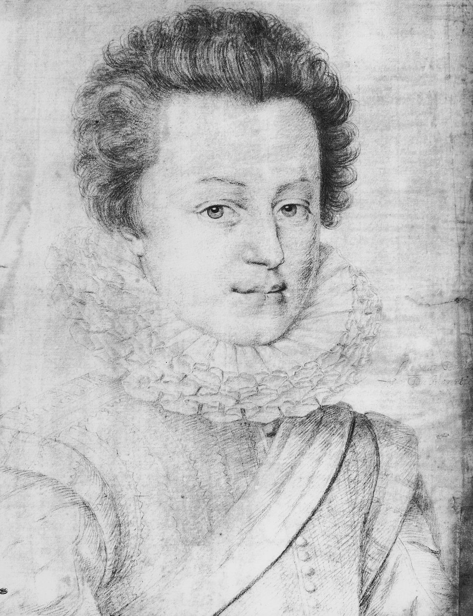 Portrett av Cesar de Bourbon (1594-1665), hertug de Vendome av Daniel Dumonstier or Dumoustier