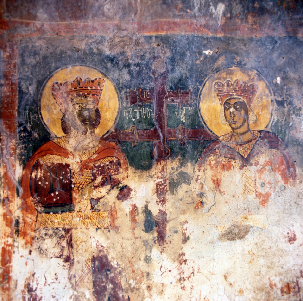 Fresker i den bysantinske kirken Agios Georgios av Theodore Charles Ange Coquelin