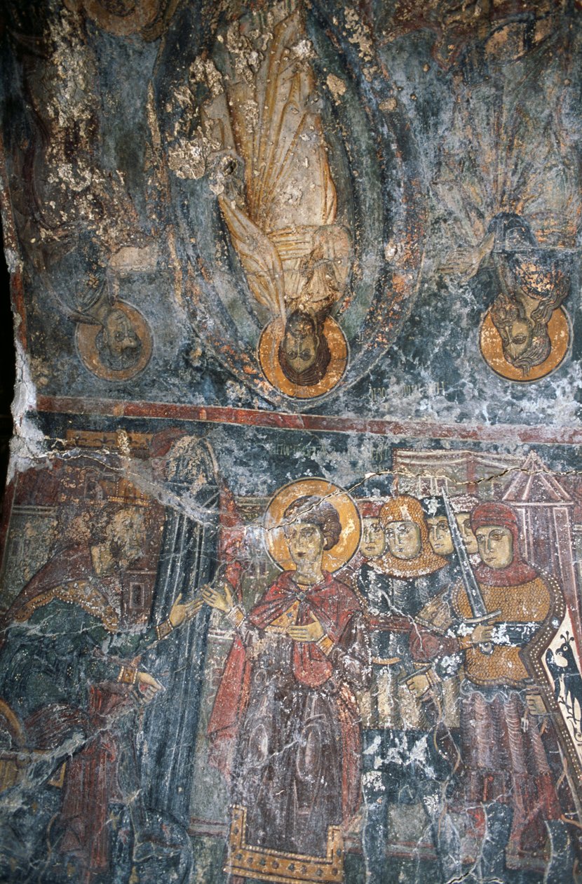 Scener fra Jesu liv, malt hvelv av Pagomenos i kirken Agios Georgios, Anidri, Kreta, Hellas av Theodore Charles Ange Coquelin