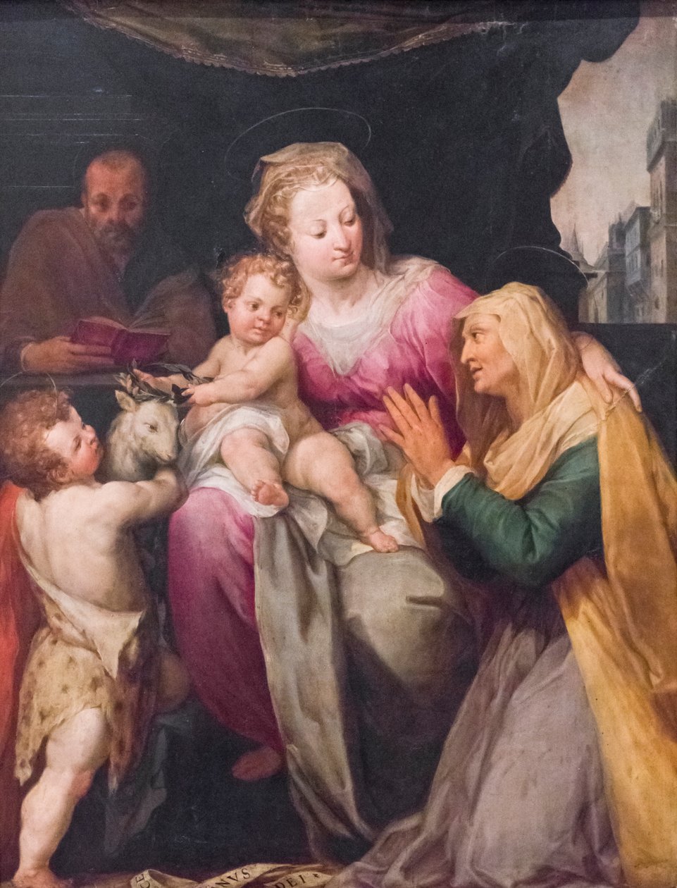 Hellig familie med St Anne og St John av or Wit Peter (c.1548 1628) Witte
