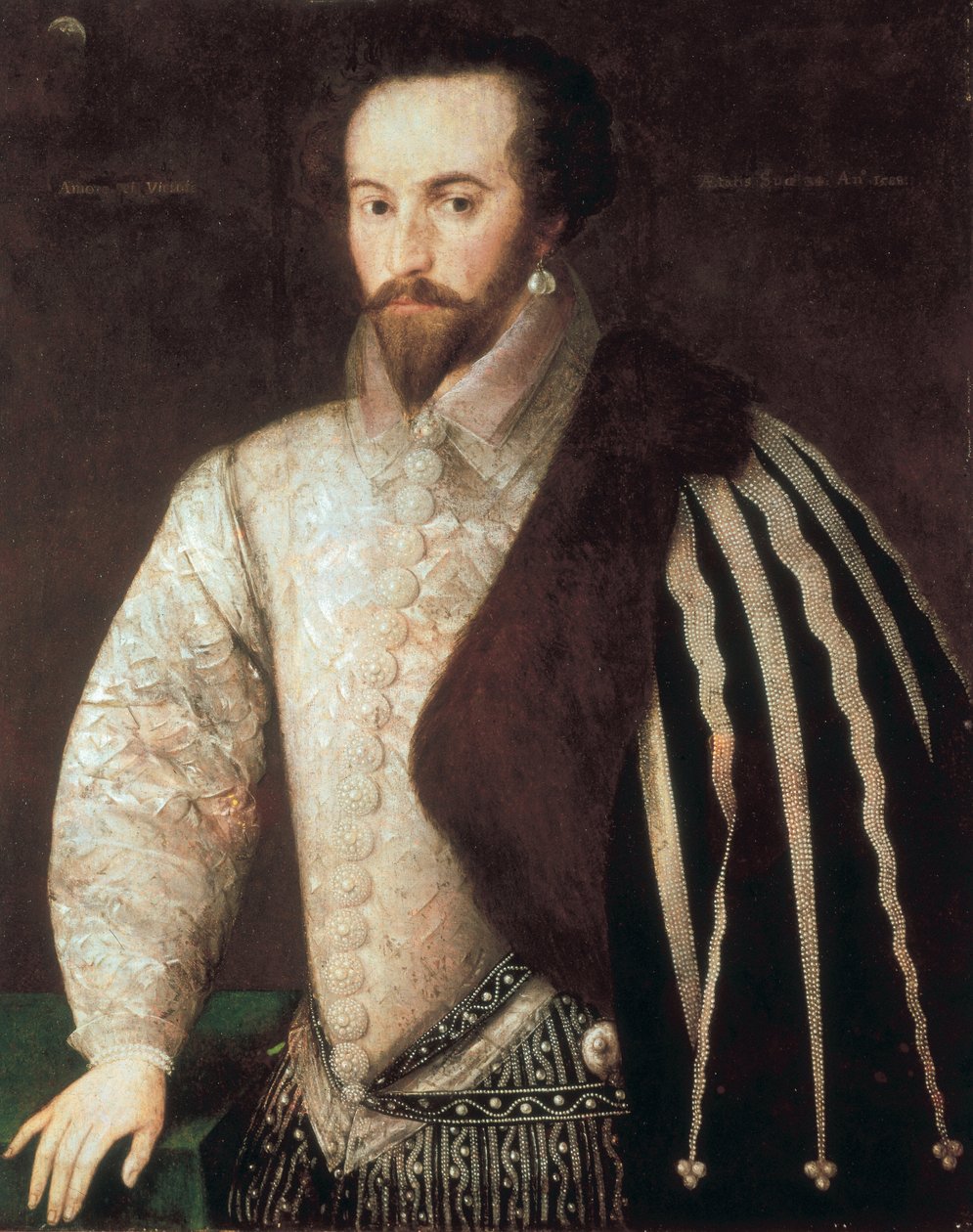 Portrett av Sir Walter Raleigh (1554 - 1618). Maleri tilskrevet Federico Zuccaro (eller Zuccari) (1549 - 1609). 1588. London, National Portrait Gallery. av or Zuccaro Federico Zuccari
