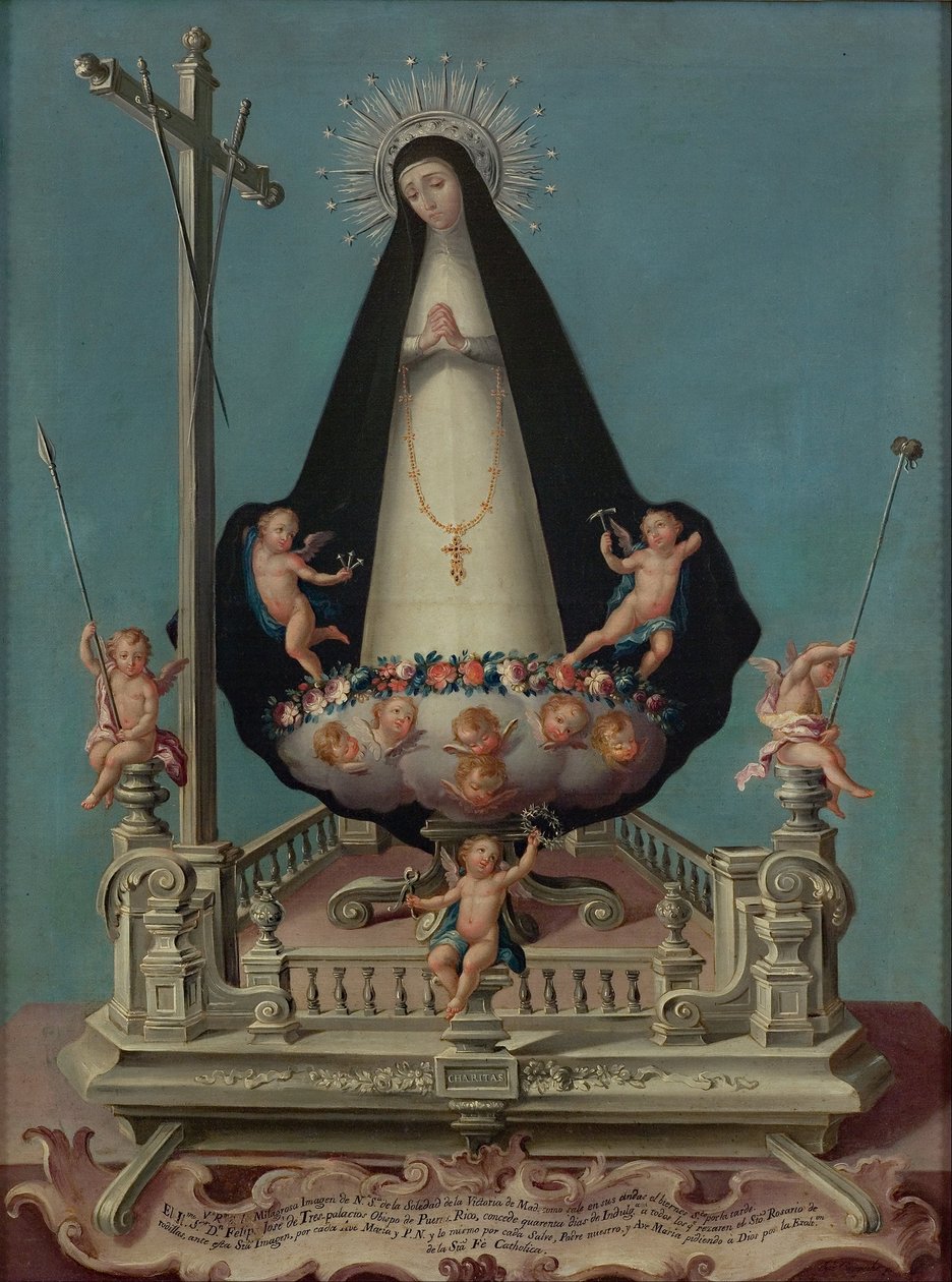 Virgin of Solitude, fra Mínimos de la Victoria-klosteret av osé Campeche
