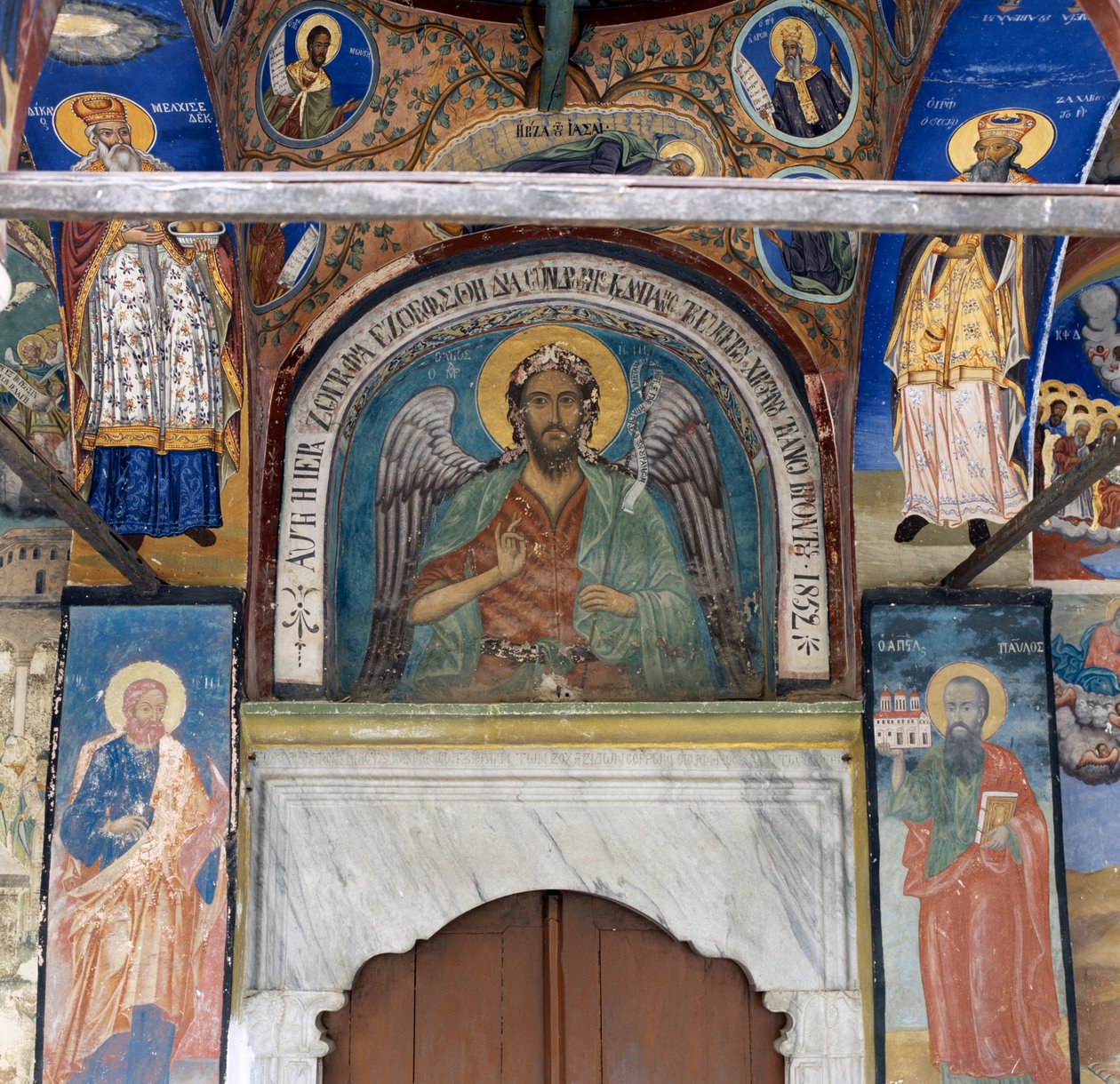 Fresco i klosteret Timios Prodromos, Serres, Sentral-Makedonia, Hellas av Unbekannt Unbekannt