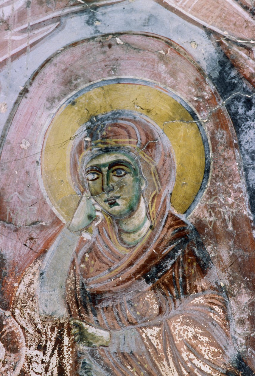 Madonna, freskomaleri i kirken Agios Georgios, Mourne, Kreta, Hellas (bilde) av Unbekannt Unbekannt