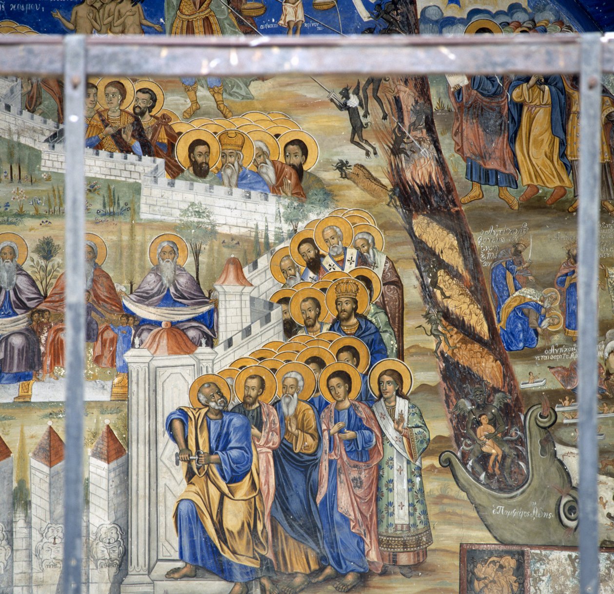 St, Peter åpner himmelens porter, freskomaleri for siste dom i klosteret Timios Prodromos, Serres, Sentral-Makedonia, Hellas av Unbekannt Unbekannt