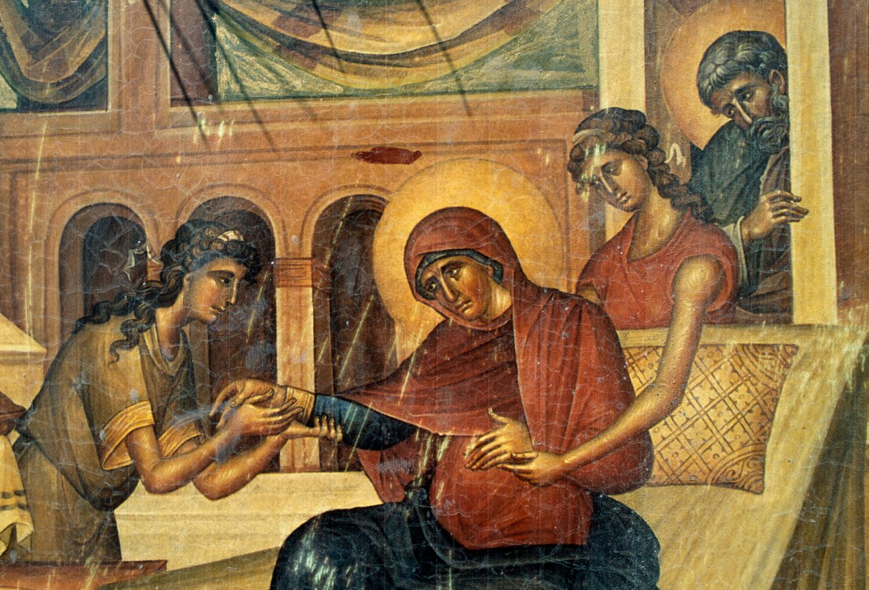 Votivikon, detalj, Panagia kirke, Skafidia, Prodromi, Kreta, Hellas (bilde) av Unbekannt Unbekannt