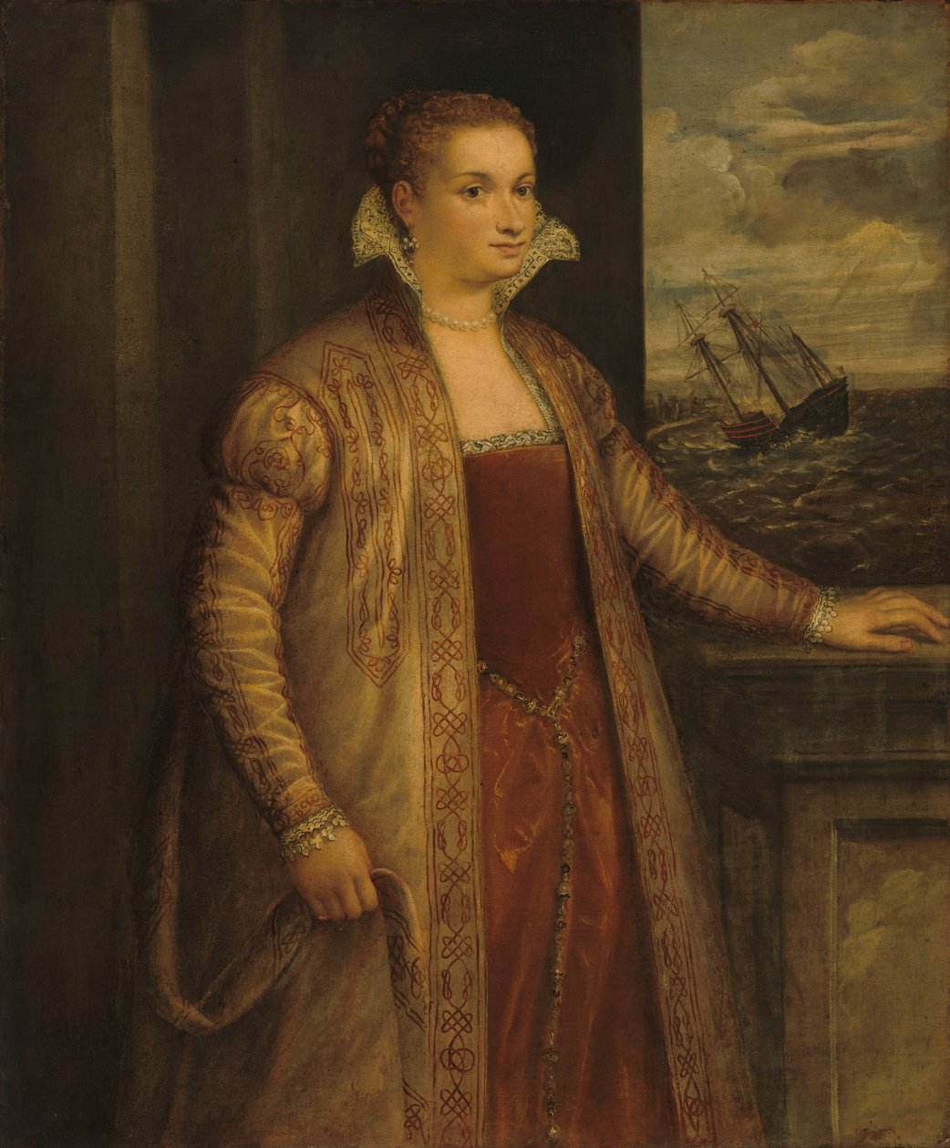 Emilia av Spilimbergo av possibly begun by Gian Paolo Pace Assistant of Titian