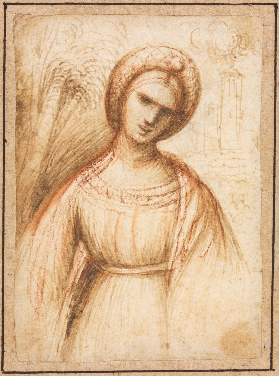 Lady in a Landscape (recto) av possibly by Dosso Dossi