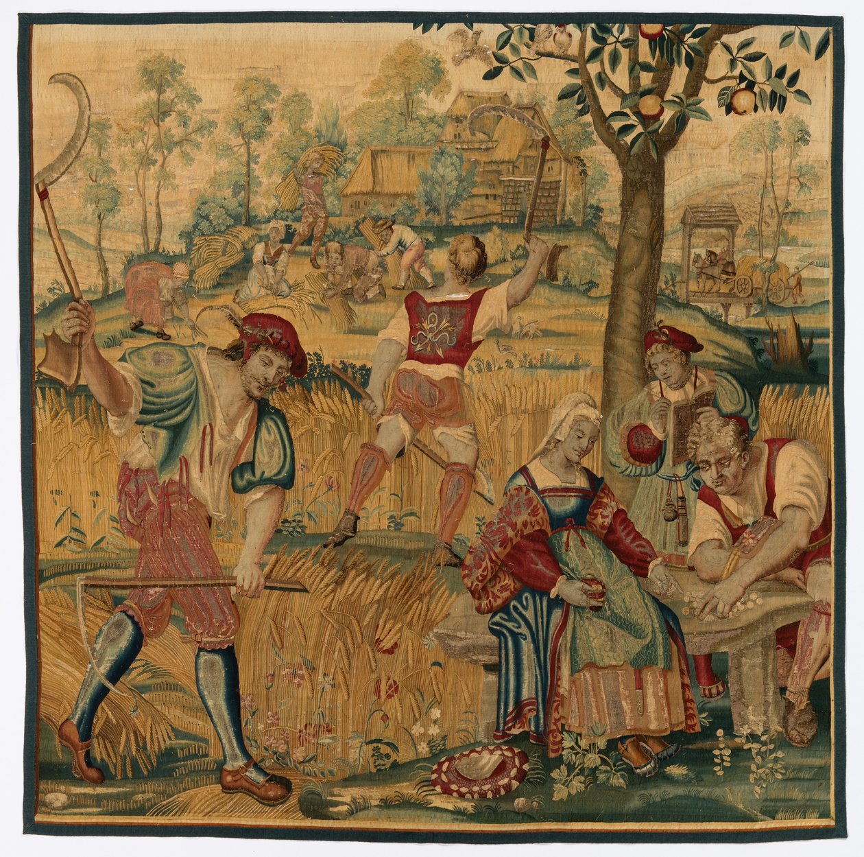 Sommer: Harvest Scene av possibly by Gobelins Manufactory