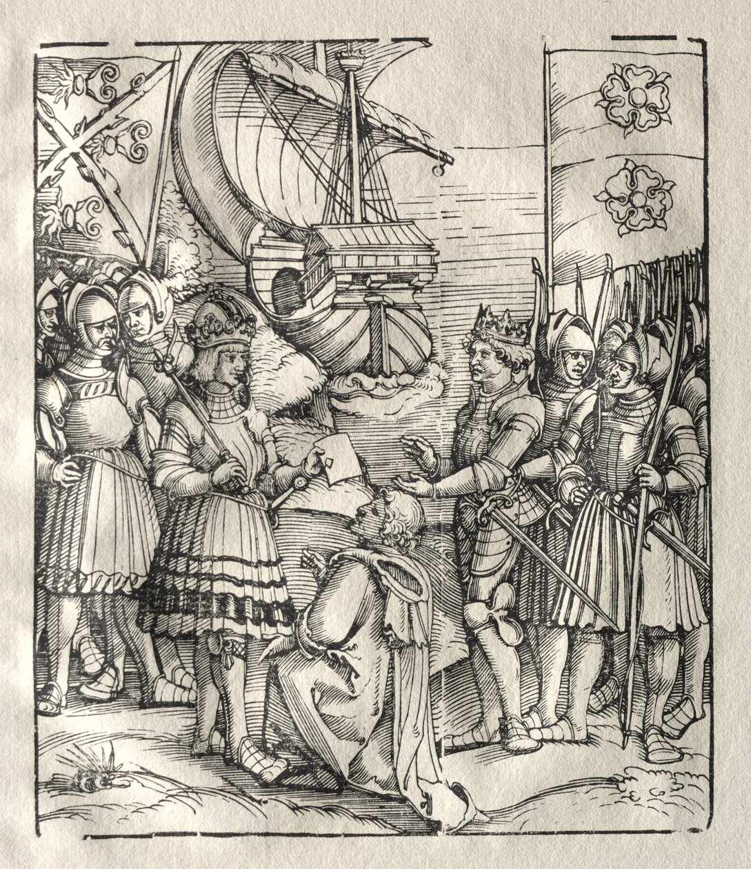 Maximilian slutter fred med Henry VII av possibly by Peter Flötner