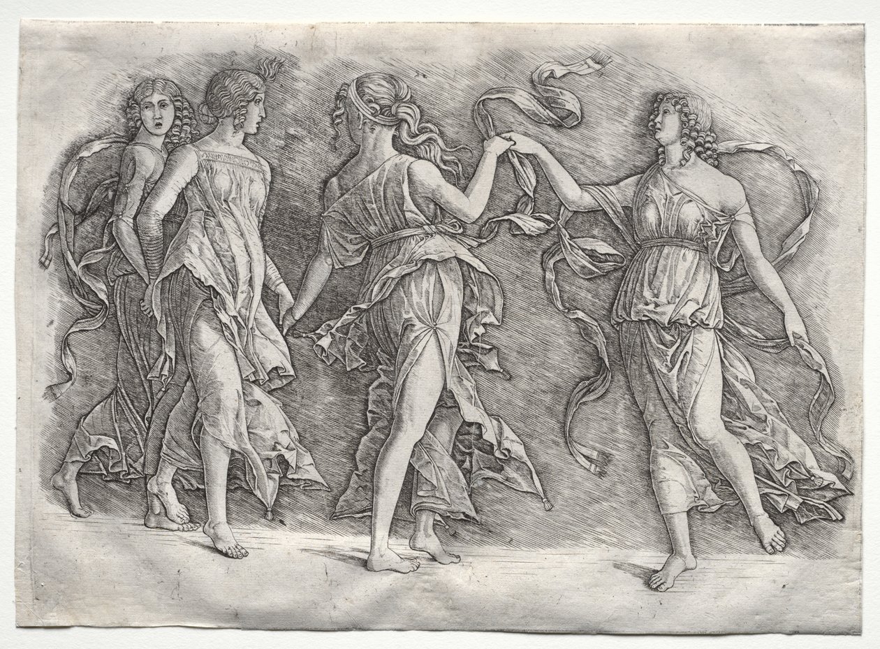 Fire dansende muser av probably by the so called Premier Engraver