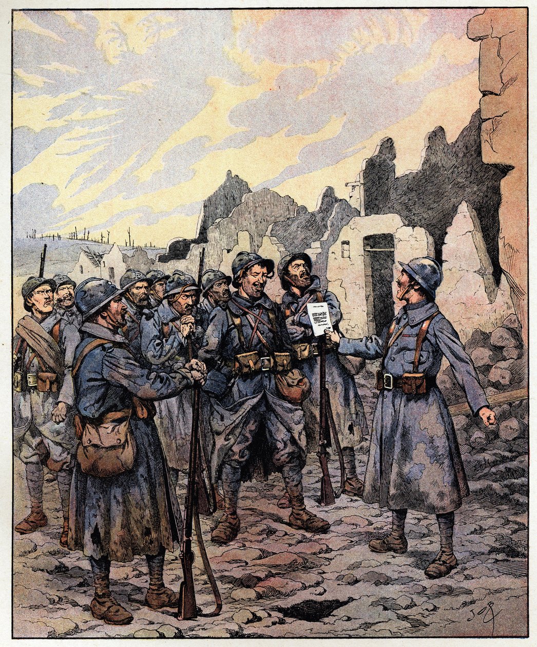 Mot! Vi tar dem! General Philippe Petain (1856-1951) 27. februar av pseudonym for Onfray de Breville Jacques Job