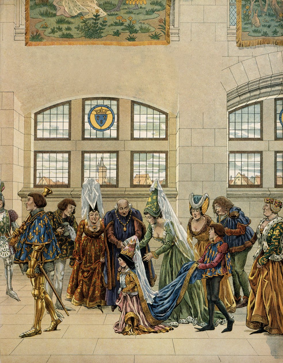 Frankrikes historie i middelalderen (middelalderen): Marguerite, erkehertuginne av Østerrike (1480-1530), datter av Maximilian av Habsburg, den lille forloveden til Dauphinen, gikk inn i hoffet i Frankrike for å være tilstede for delfinen (som ble kongen a av pseudonym for Onfray de Breville Jacques Job