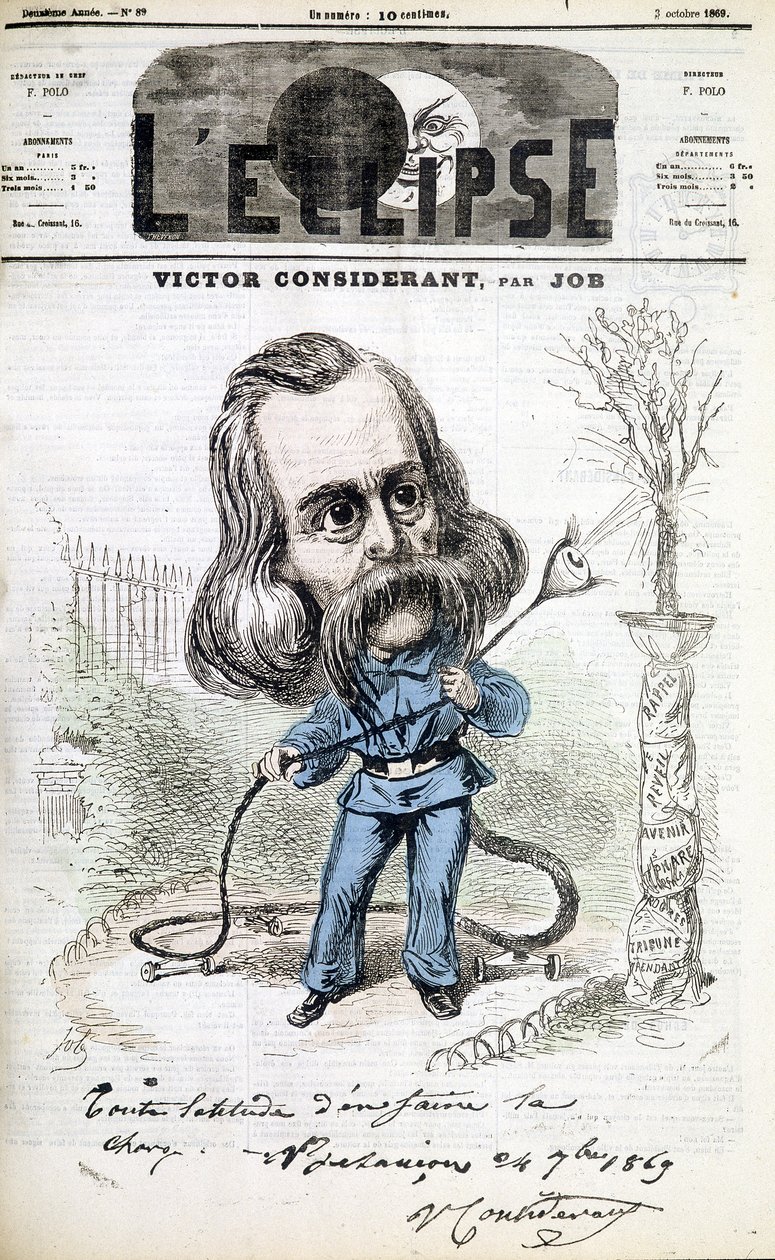 Humoristisk tegning på Victor Recital (1808 - 1893) av Job. Omslag av "" L