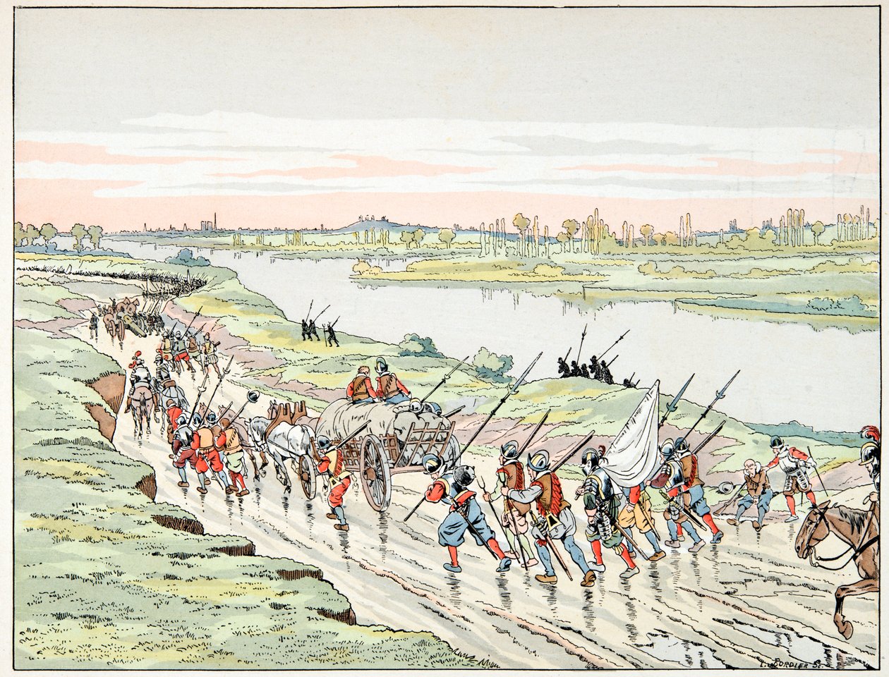 Illustrasjon hentet fra boken “” Le bon roy Henri””, illustrert av Jacques Marie Gaston Onfray de Breville dit JOB (1858-1931): Henri IV handler om Paris - Privat samling av pseudonym for Onfray de Breville Jacques Job