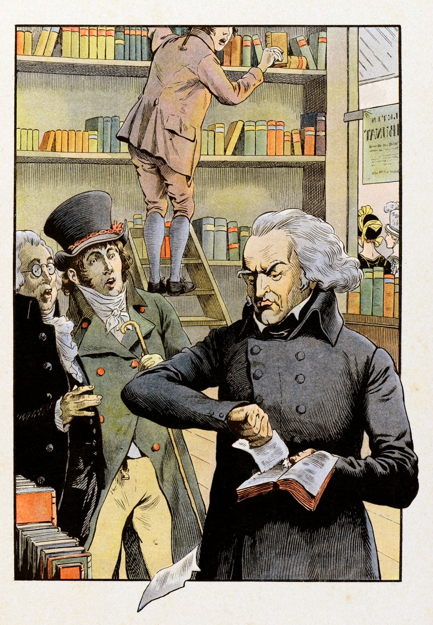 I en bokhandel avviser Theophile Malo Corret de La Tour (eller Latour) d