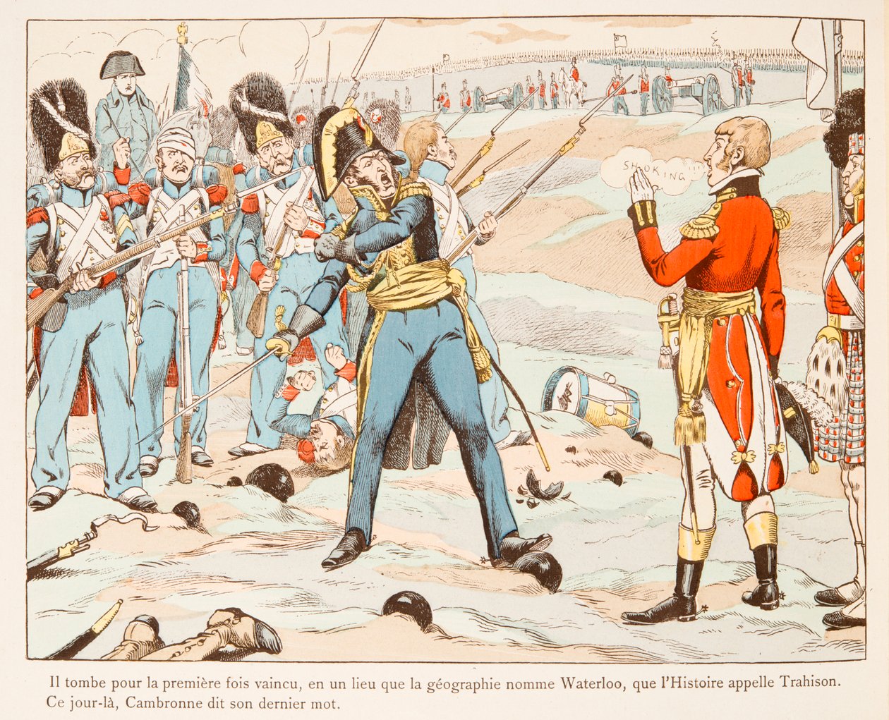Jacques Marie Gaston Onfroy de Breville dit JOB (1858-1931) - En Waterloo Cambronne mot engelskmennene som ba ham gå i 1815, privat samling av pseudonym for Onfray de Breville Jacques Job