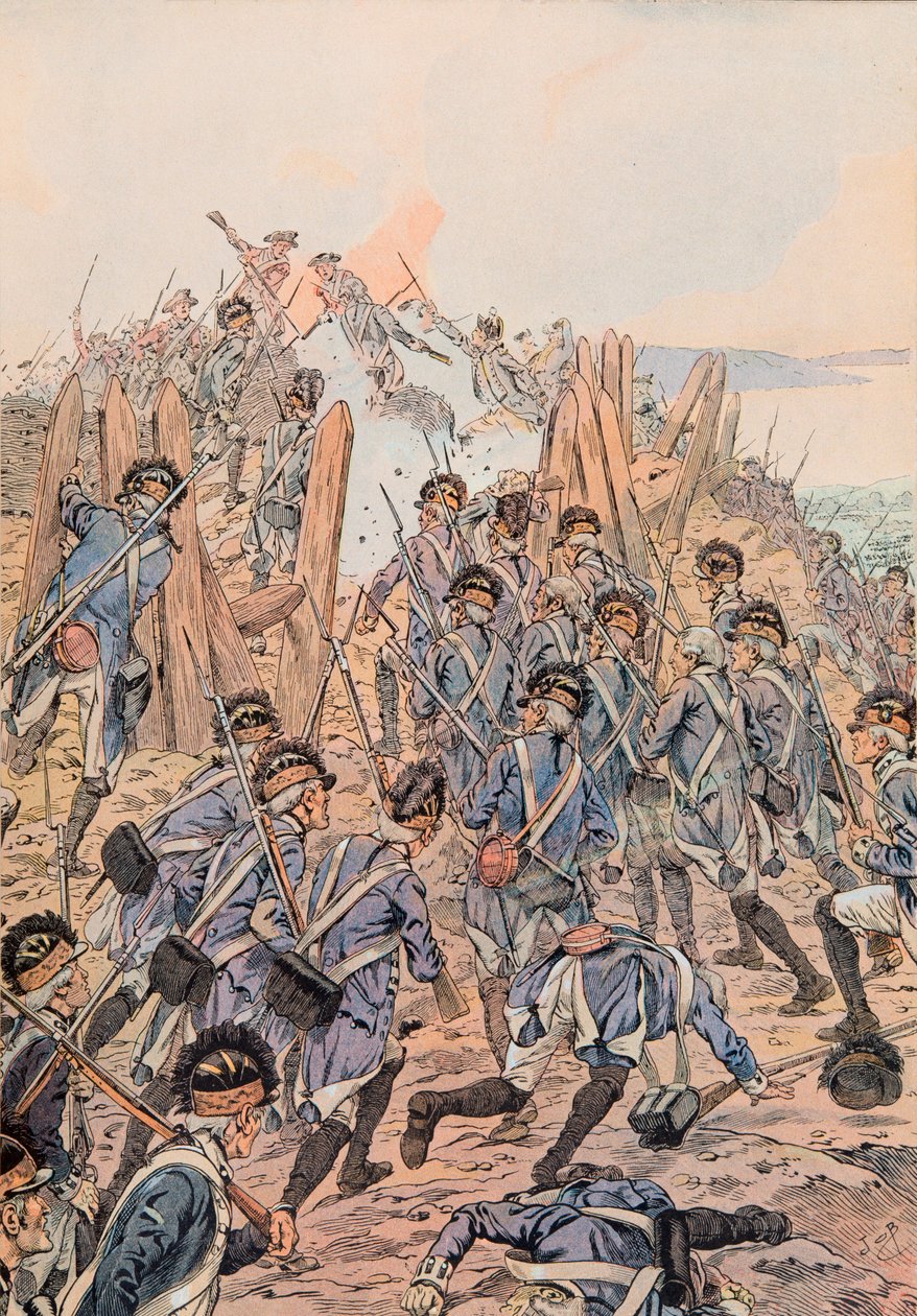 Jacques Marie Gaston Onfroy de Breville dit JOB (1858-1931) - Amerikanere angriper en redutt i Yorktown 14. oktober av pseudonym for Onfray de Breville Jacques Job