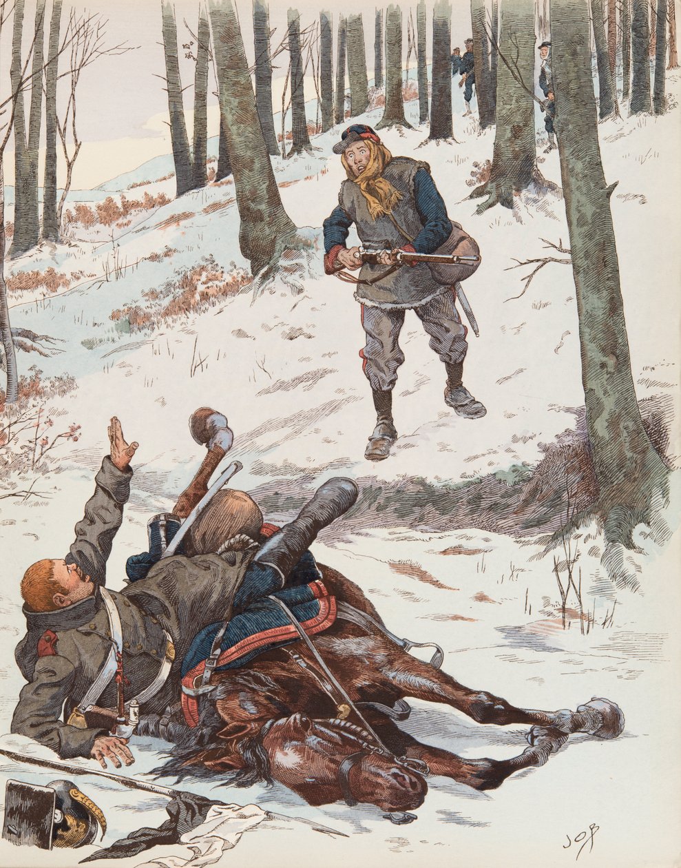 Jacques Marie Gaston Onfroy de Breville dit JOB (1858-1931) - Le Moblot (Soldat of the National Guard Mobile under krigen i 1870), privat samling av pseudonym for Onfray de Breville Jacques Job