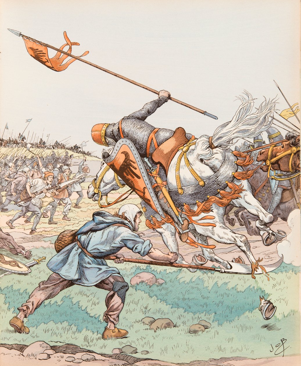 Jacques Marie Gaston Onfroy de Breville dit JOB (1858-1931) - Le reaper de Bouvines (bonde som deltok i slaget ved Bouvines i 1214), privat samling av pseudonym for Onfray de Breville Jacques Job