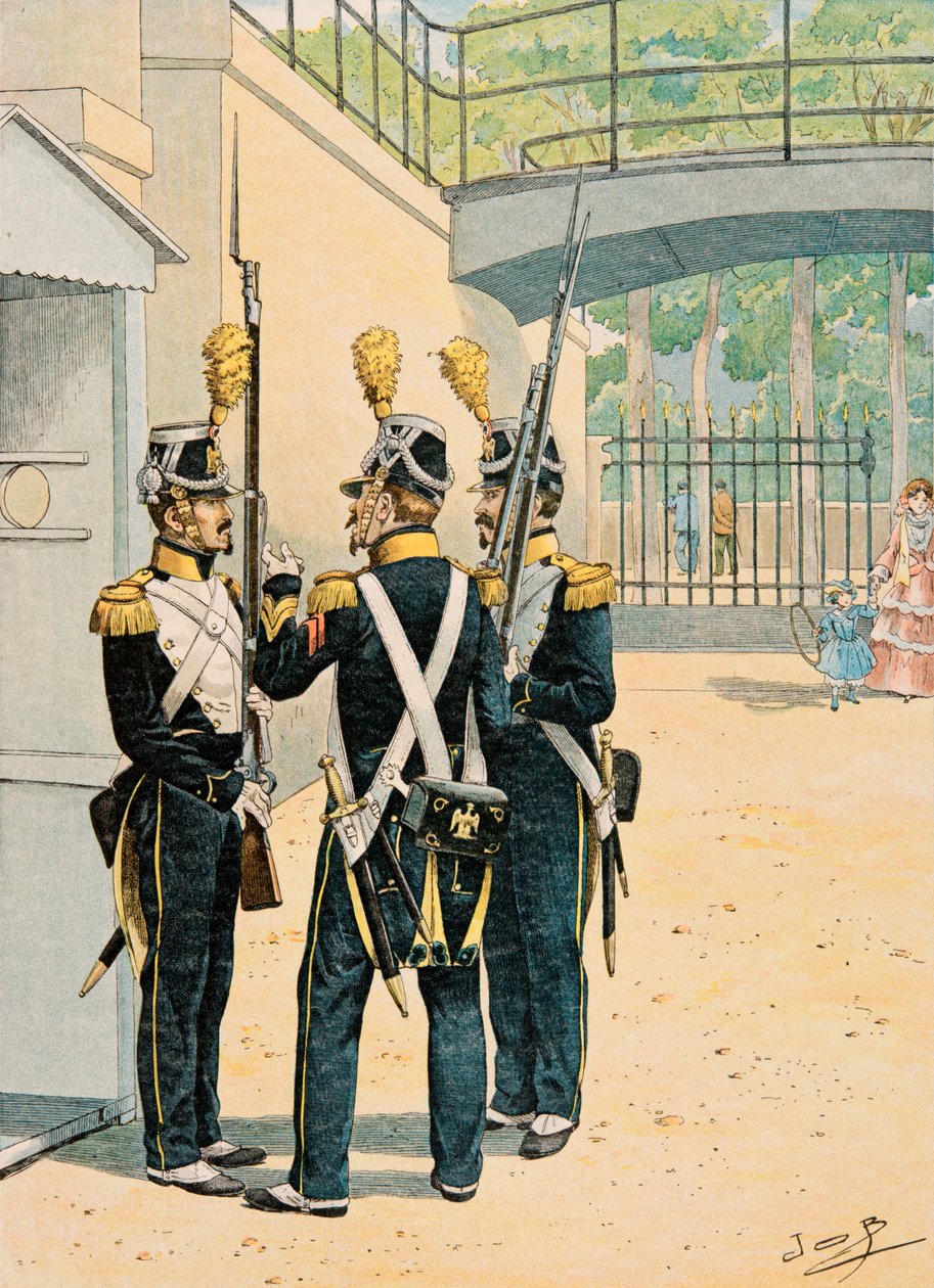Jacques Marie Gaston Onfroy de Breville dit JOB (1858-1931) - Antrekk av franske tropper til enhver tid: Voltigeurs de la Garde Imperiale, privat samling av pseudonym for Onfray de Breville Jacques Job