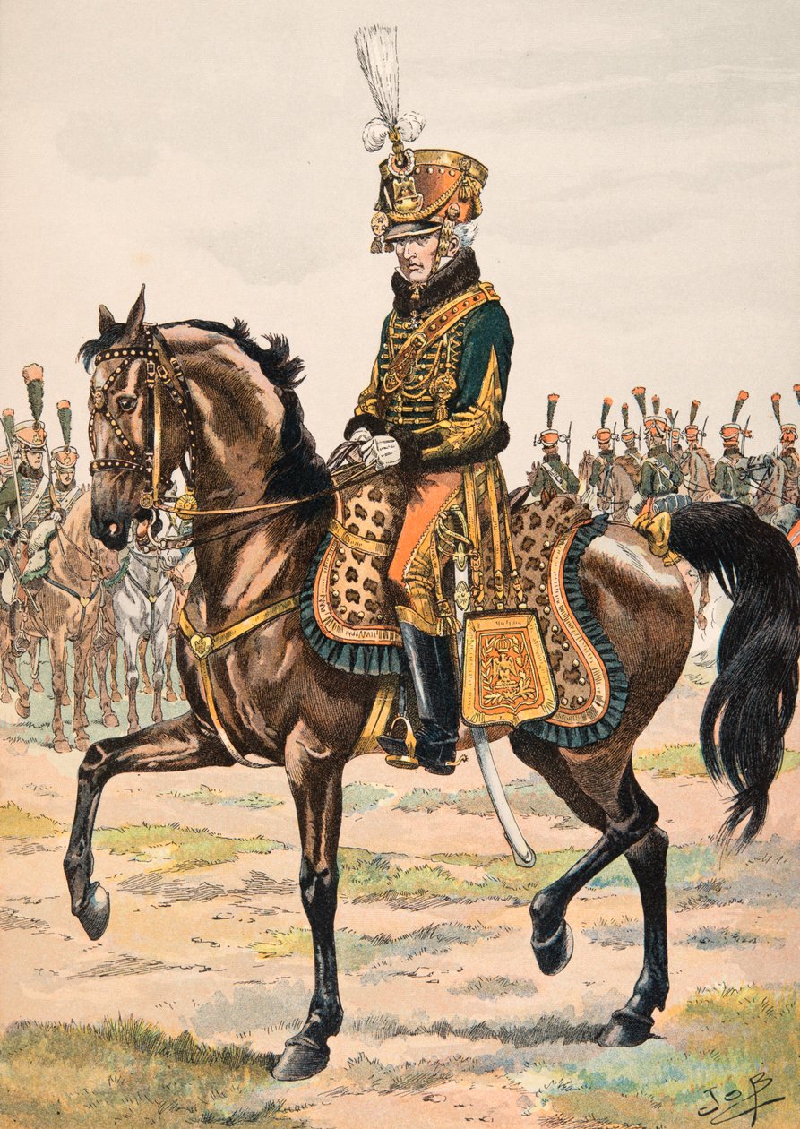 Jacques Marie Gaston Onfroy de Breville dit JOB (1858-1931) - Antrekk av franske tropper til enhver tid: General som kommanderte et av regimentene til æresvaktene i 1813, privat samling av pseudonym for Onfray de Breville Jacques Job