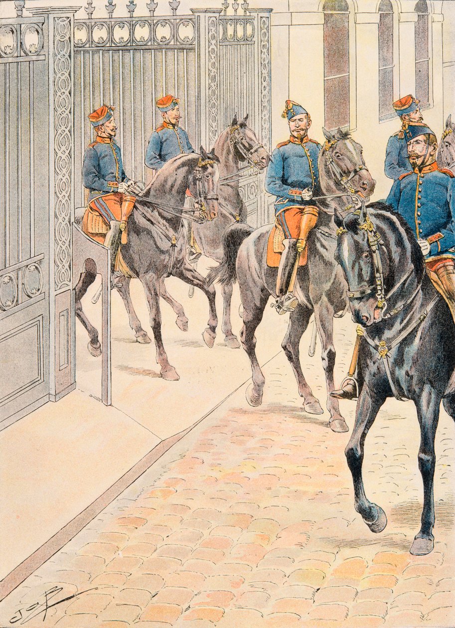 Jacques Marie Gaston Onfroy de Breville Dit Job (1858-1931) - Antrekk av franske tropper til enhver tid: Hundre Gardes (Second Empire), Privat samling av pseudonym for Onfray de Breville Jacques Job