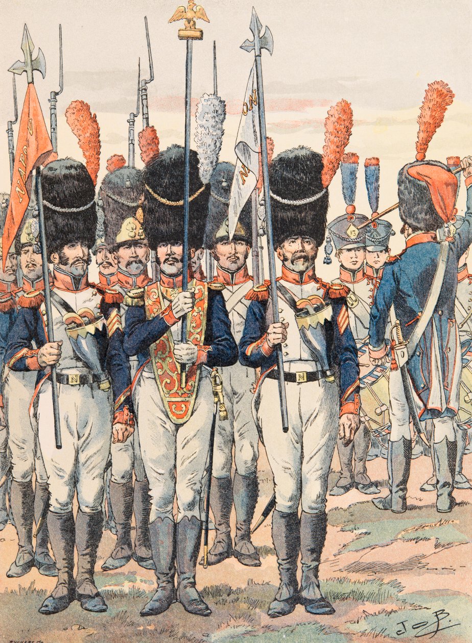 Jacques Marie Gaston Onfroy de Breville dit JOB (1858-1931) - Antrekk av franske tropper til enhver tid: Porte Aigles (1812), privat samling av pseudonym for Onfray de Breville Jacques Job