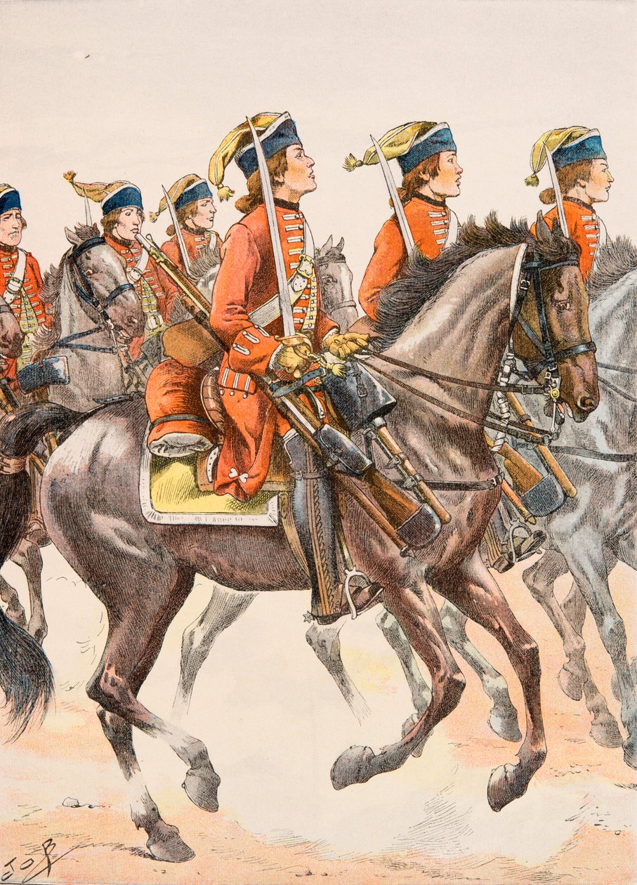 Jacques Marie Gaston Onfroy de Breville dit JOB (1858-1931) - Antrekk av franske tropper til enhver tid: Beauffremont Dragons 1759, privat samling av pseudonym for Onfray de Breville Jacques Job