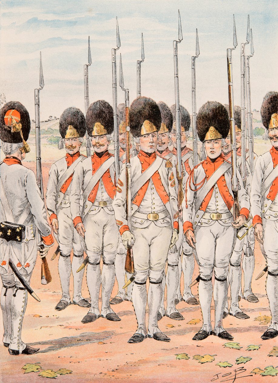 Jacques Marie Gaston Onfroy de Breville dit JOB (1858-1931) - Antrekk til de franske troppene til enhver tid: Grenadiers of the Regiment of Orleans Infanterie (1765 - 1775), privat samling av pseudonym for Onfray de Breville Jacques Job