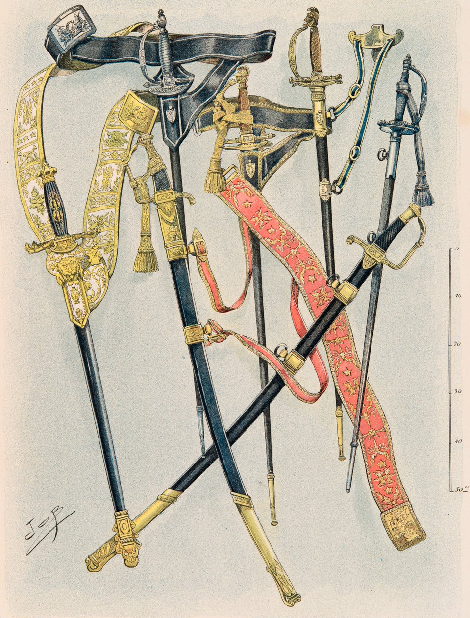 Jacques Marie Gaston Onfroy de Breville dit JOB (1858-1931) - Antrekk til de franske troppene til enhver tid: The arms of the States Majors, Regulation of the Year XII, Private Collection av pseudonym for Onfray de Breville Jacques Job